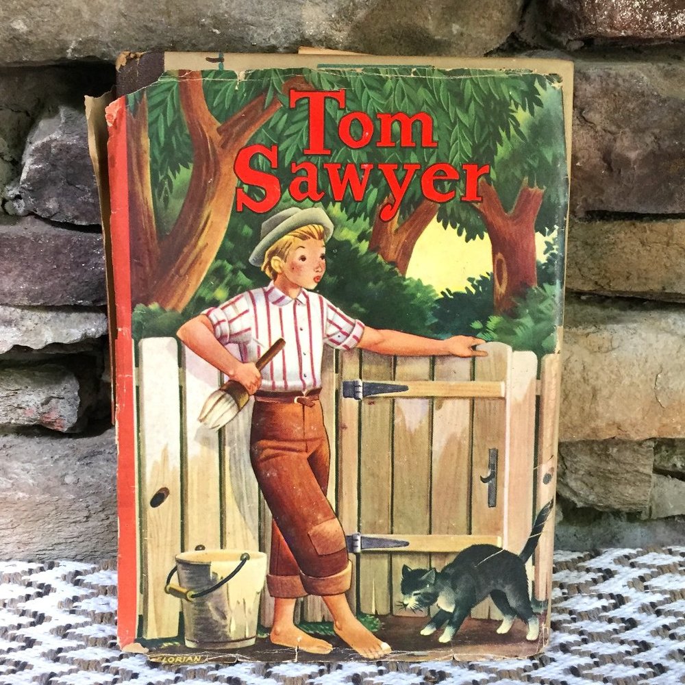 Vintage Tom Sawyer Book Mark Twain Hardcover 1944